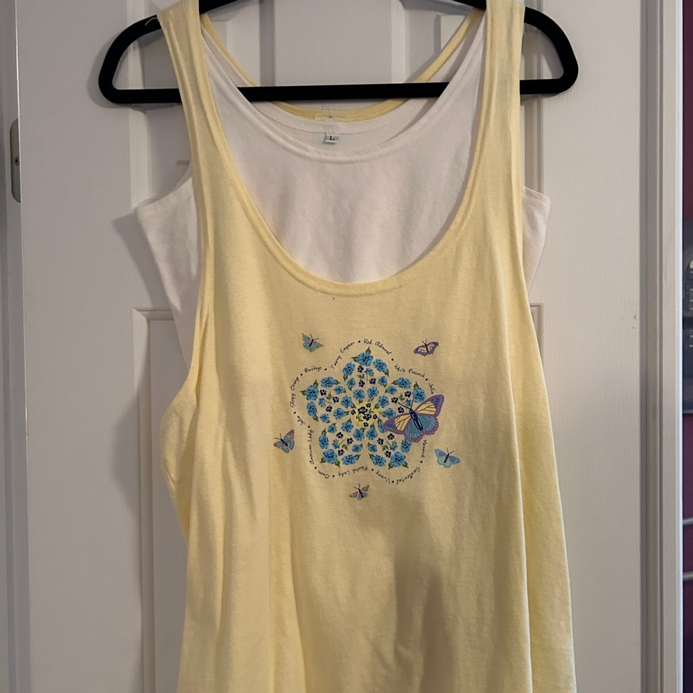 Yellow Floral Women's Tank Top
